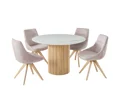 BOWIE DINING TABLE & 4 KNOX CHAIRS IN BLOSSOM