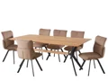 DINING TABLE & 6 GRANT CHAIRS IN NUBUCK