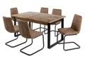 EXTENDING DINING TABLE & 6 BROWN JUNO DINING CHAIRS
