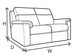 LARGE SOFA ELEC REC DBL WITH HEADREST AND LUMBAR WITH USB
