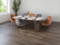 DINING TABLE & 6 ALISHA CHAIRS IN BURNT ORANGE