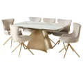 GLENEAGLES DINING TABLE & 6 TAY CHAIRS IN LATTE