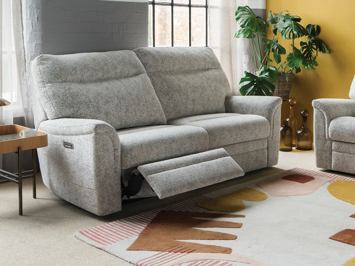 Parker Knoll Hudson Fabric Large 2 Seater Power Recliner With Head Tilt ...