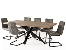 HUSEN DINING TABLE SET WITH JUNO CHAIR GREY 02